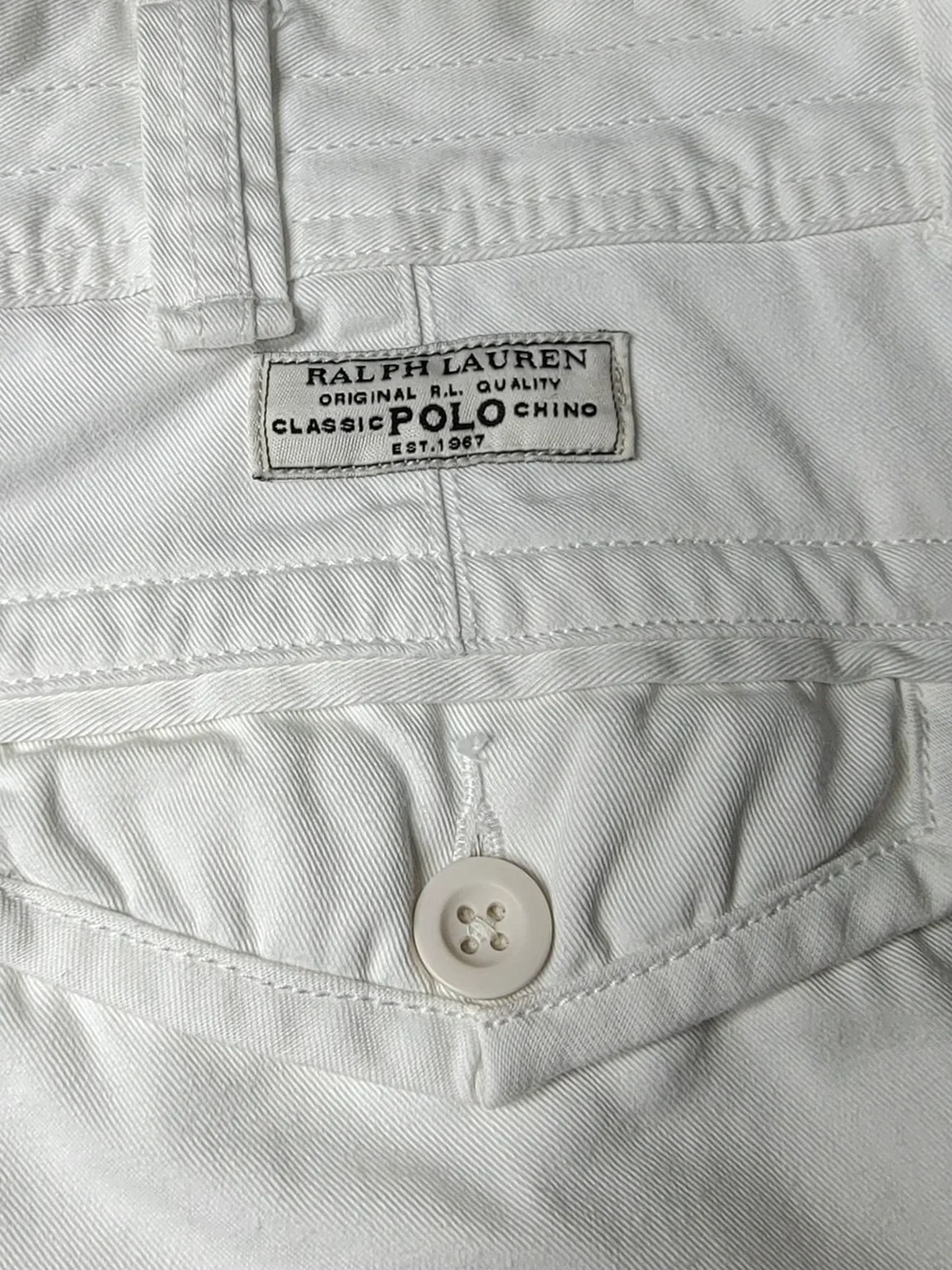 Polo Ralph Lauren Vintage Mens Gellar Fatigue Cargo Shorts Color White Size 34